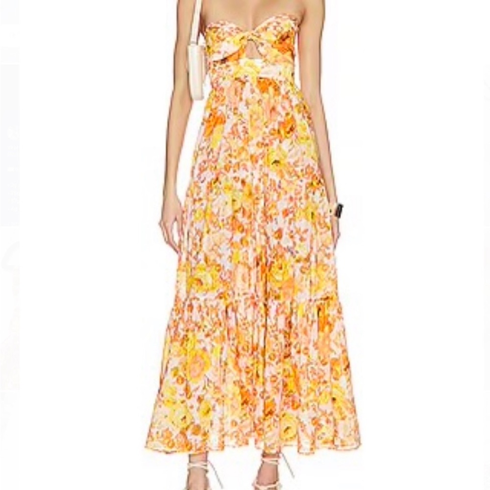 Zimmermann Raie Midi Dress in Yellow & Orange Floral